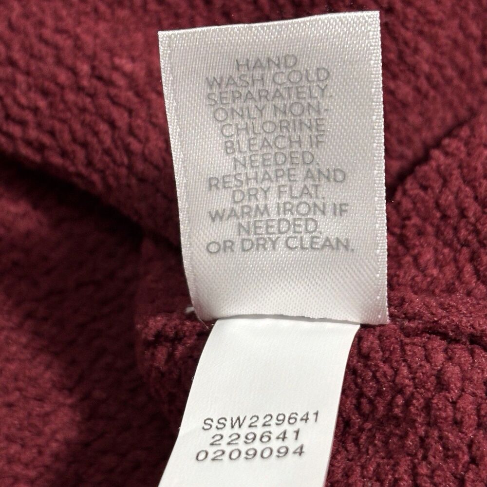 J Jill Chenille Oversized Sweater XL Burgundy Drop Shoulder Mock Neck Pockets - Picture 10 of 10